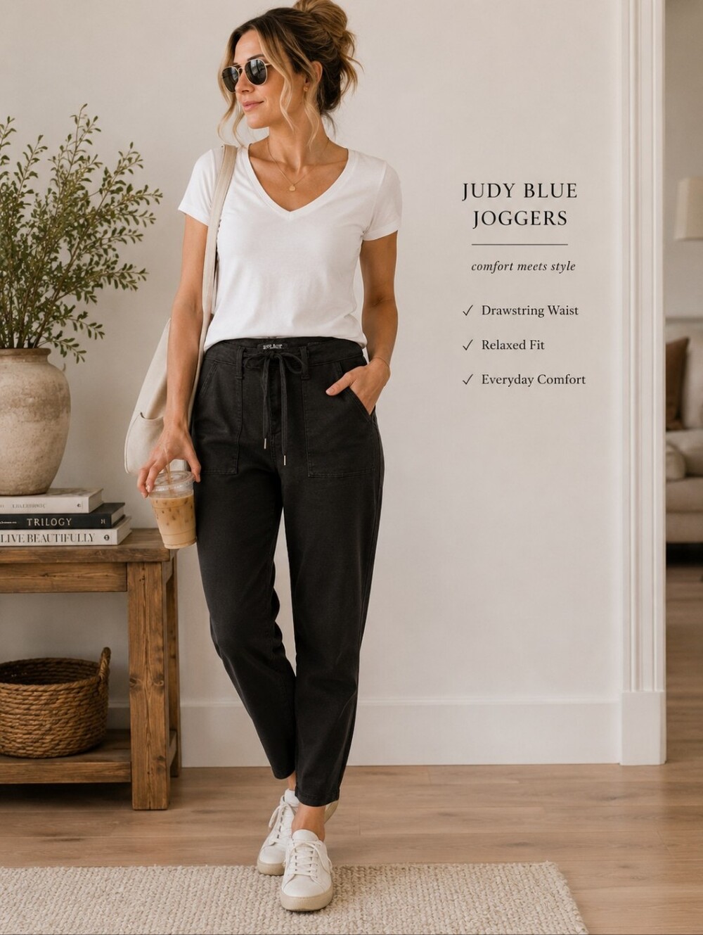 Judy Blue Women's Charcoal Drawstring Joggers